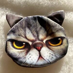 EUC Purse Pets - Cat with Grumpy Face Change Purse